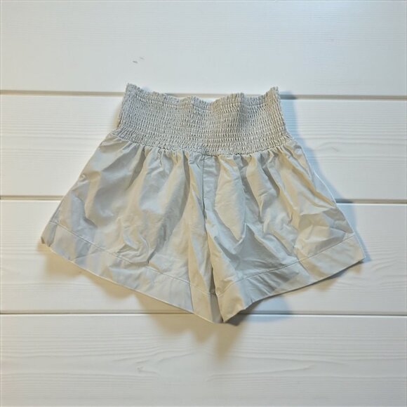 POOKIE & SEBASTIAN Off White Faux Leather High Waist Shorts Size Small - Picture 1 of 6